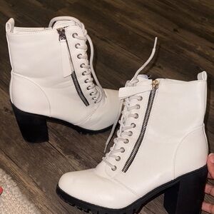 Stylish White Ankle Boots